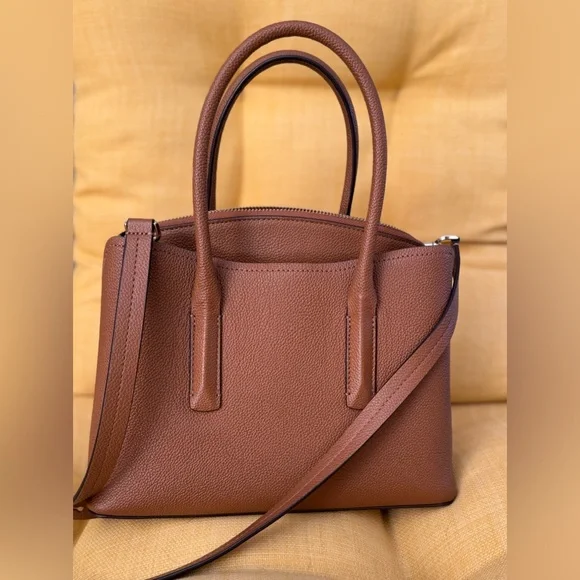 Kate Spade Medium Top Handle Satchel: Brown Leather w/ Removeable Shoulder Strap - Picture 8 of 13